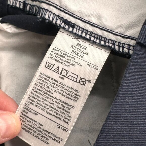 Gap Mens Essential Khaki Athletic Fit Pants 38X32 Navy Blue Cotton Blend Preppy - Picture 7 of 10